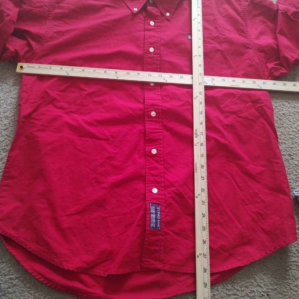 U.S. Polo Assn‎ Mens Red Button Down Shirt Classic Fit Size L